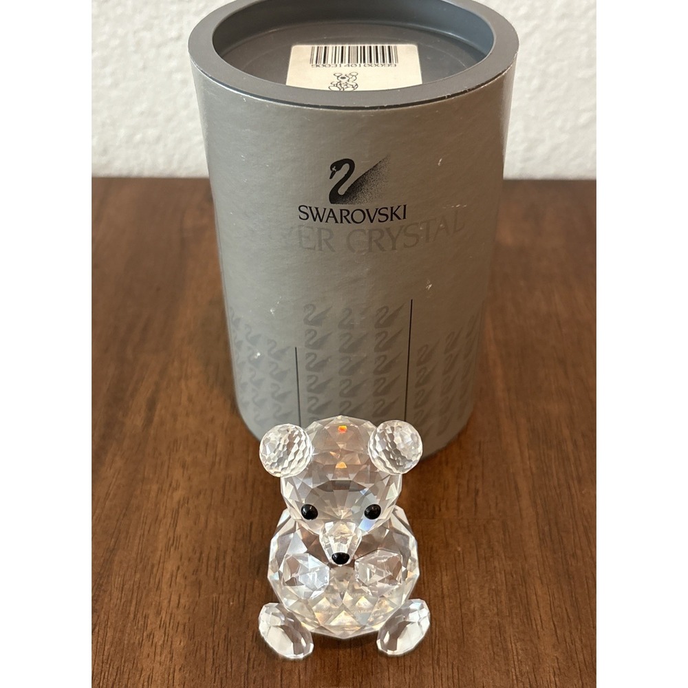 Swarovski Crystal Sitting 2.5" Teddy Bear Figurine #7637NR075 IN BOX RETIRED